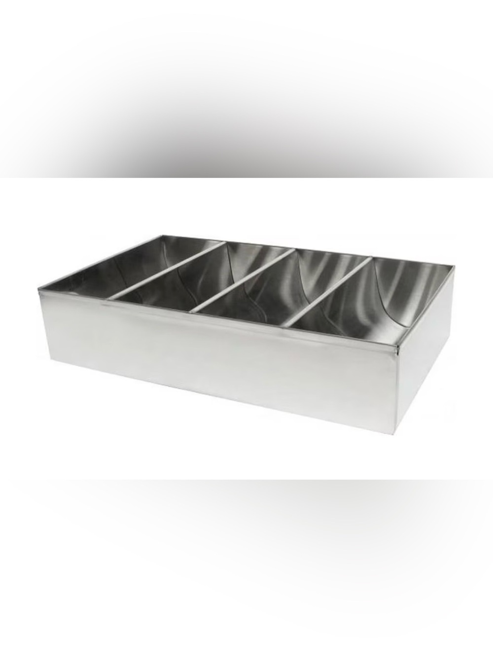 TrueCraftware-4 Compartment Cutlery Box Stainless Steel 16-7/8" x 10" x 3-5/8"